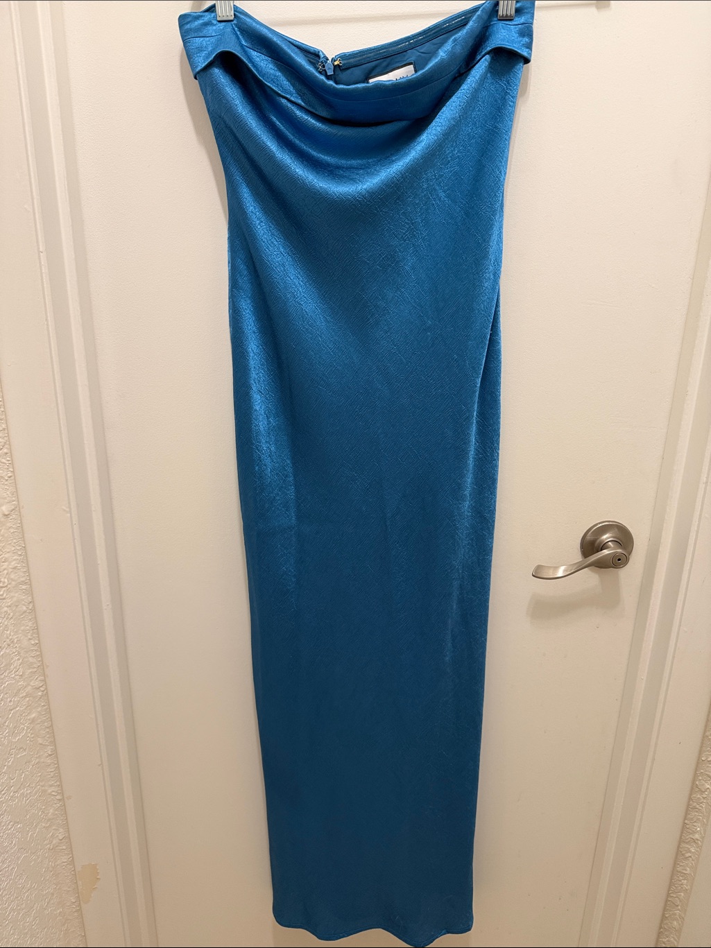 Rnwy Teal Strapless Dress